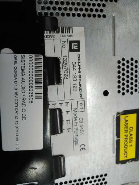 SISTEMA AUDIO / RADIO CD OPEL CORSA D 1.3 16V CDTI CAT (Z 13 DTH / L4I) - vista 2