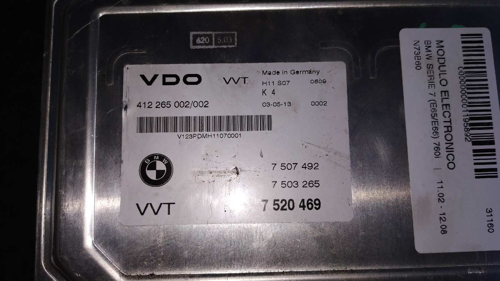 MODULO ELECTRONICO BMW SERIE 7 (E65/E66) - vista 2