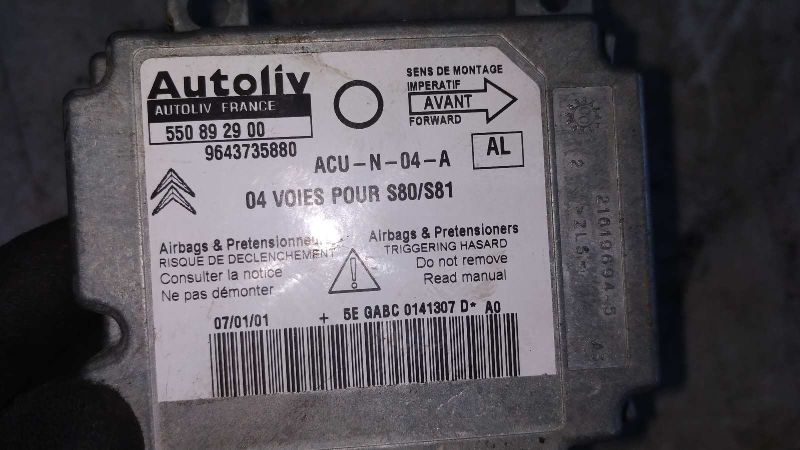 CENTRALITA AIRBAG CITROEN SAXO 1.4 - vista 2