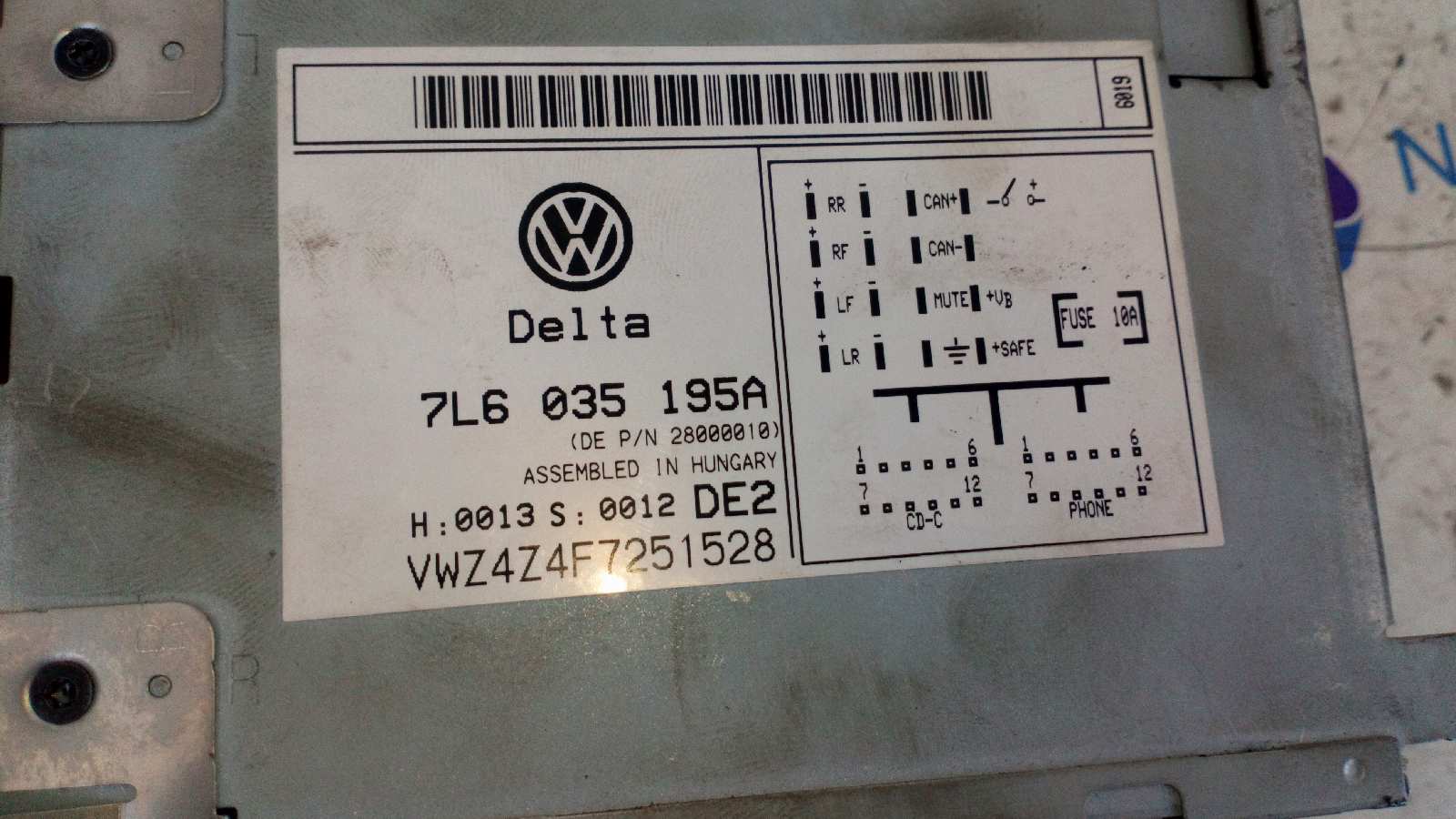 SISTEMA AUDIO / RADIO CD VOLKSWAGEN TOUAREG (7LA) - vista 4