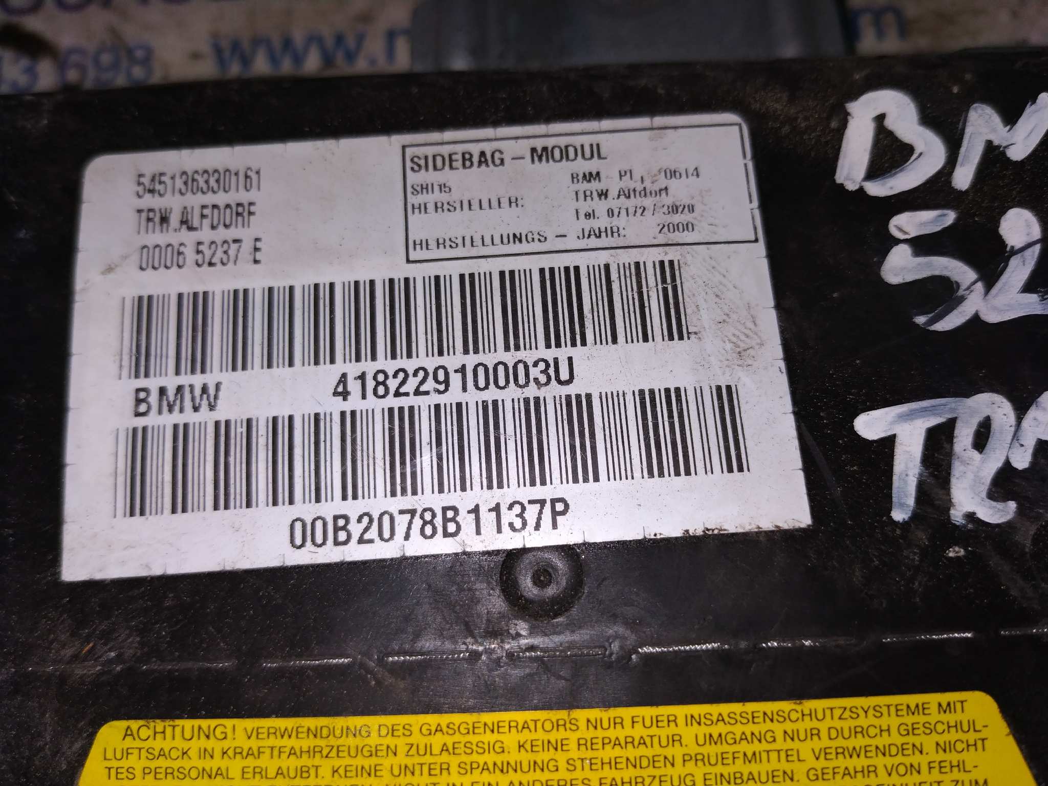 AIRBAG LATERAL TRASERO DERECHO BMW SERIE 5 BERLINA (E39) - vista 3