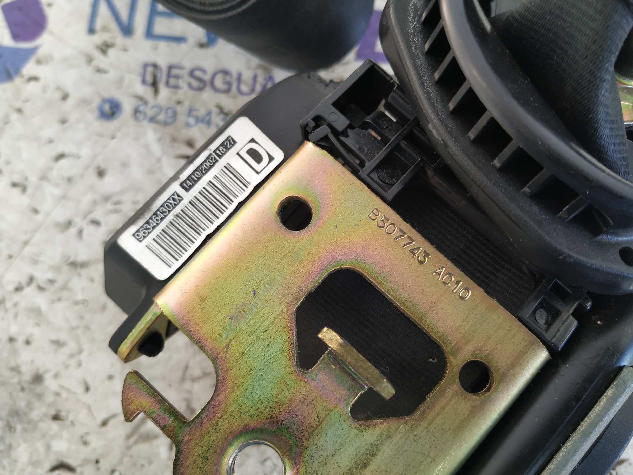 CINTURON DELANTERO IZQUIERDO PEUGEOT 307 (S1) - vista 2