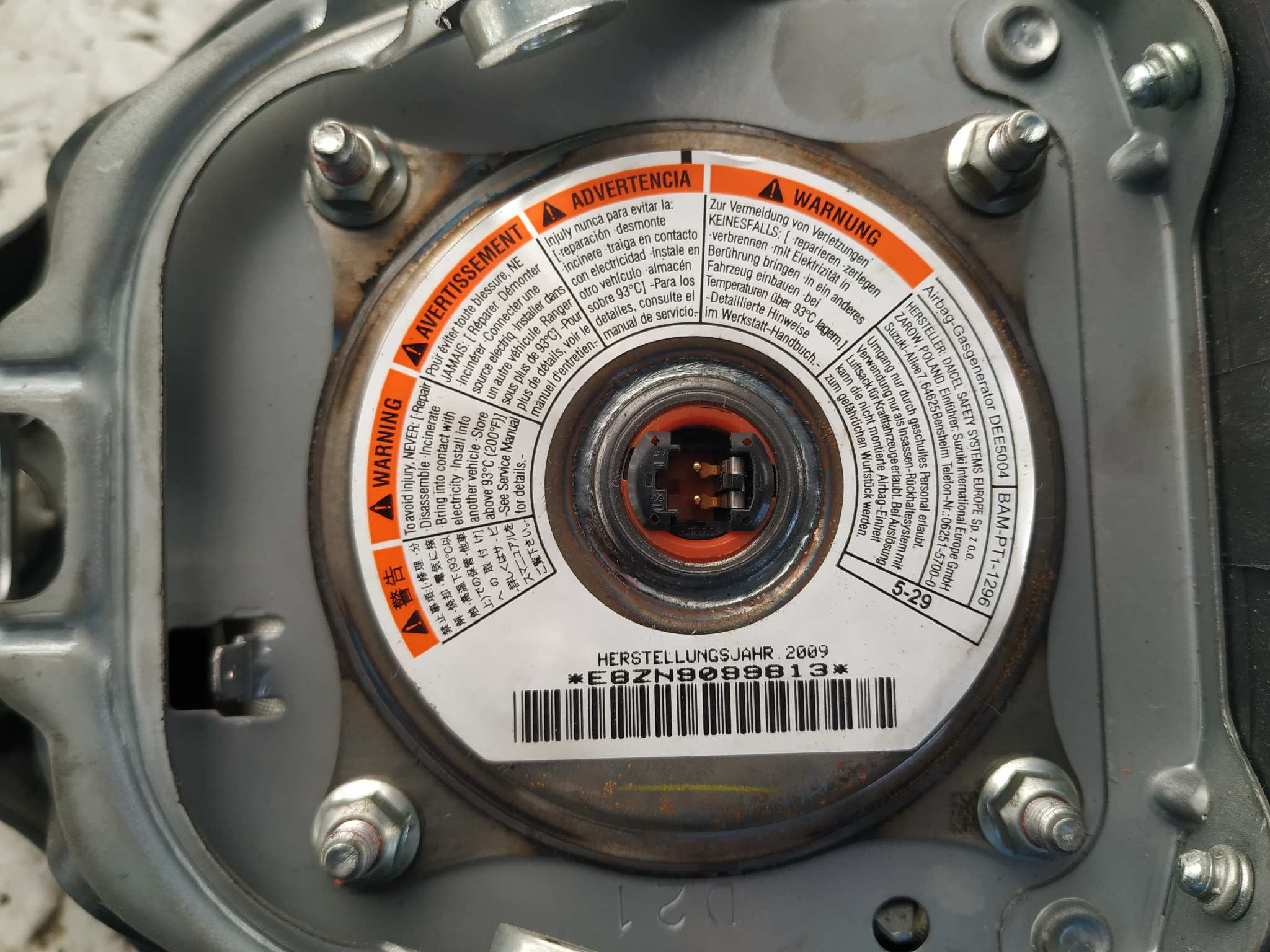 AIRBAG DELANTERO IZQUIERDO SUZUKI SWIFT BERLINA (MZ) - vista 3