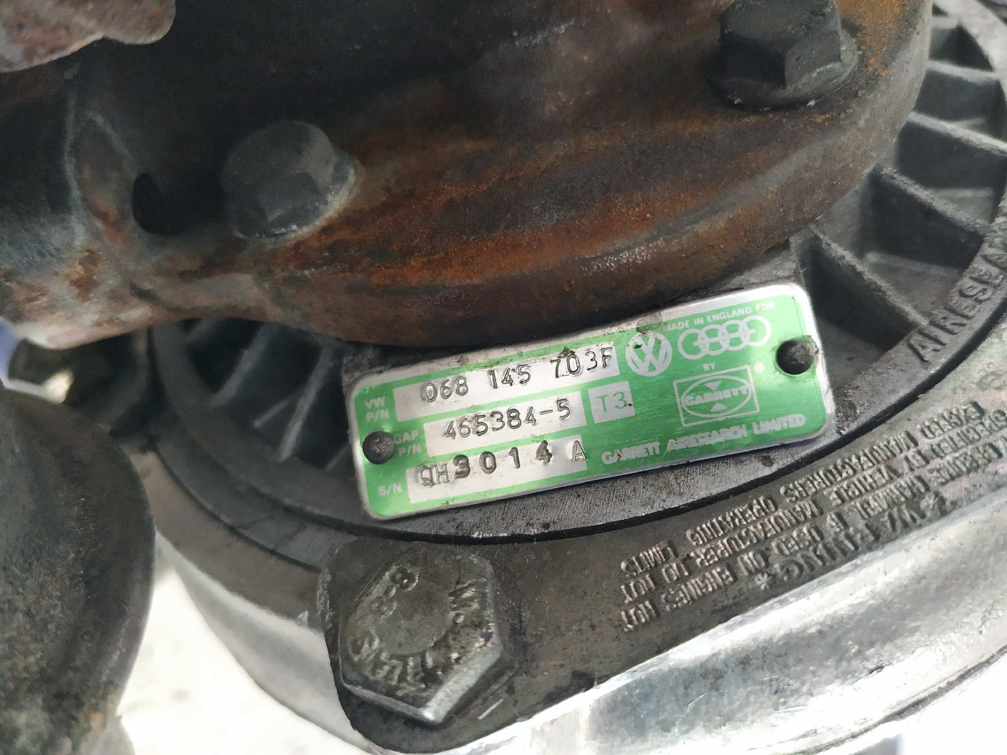 TURBOCOMPRESOR VOLKSWAGEN GOLF II (191/193) - vista 5