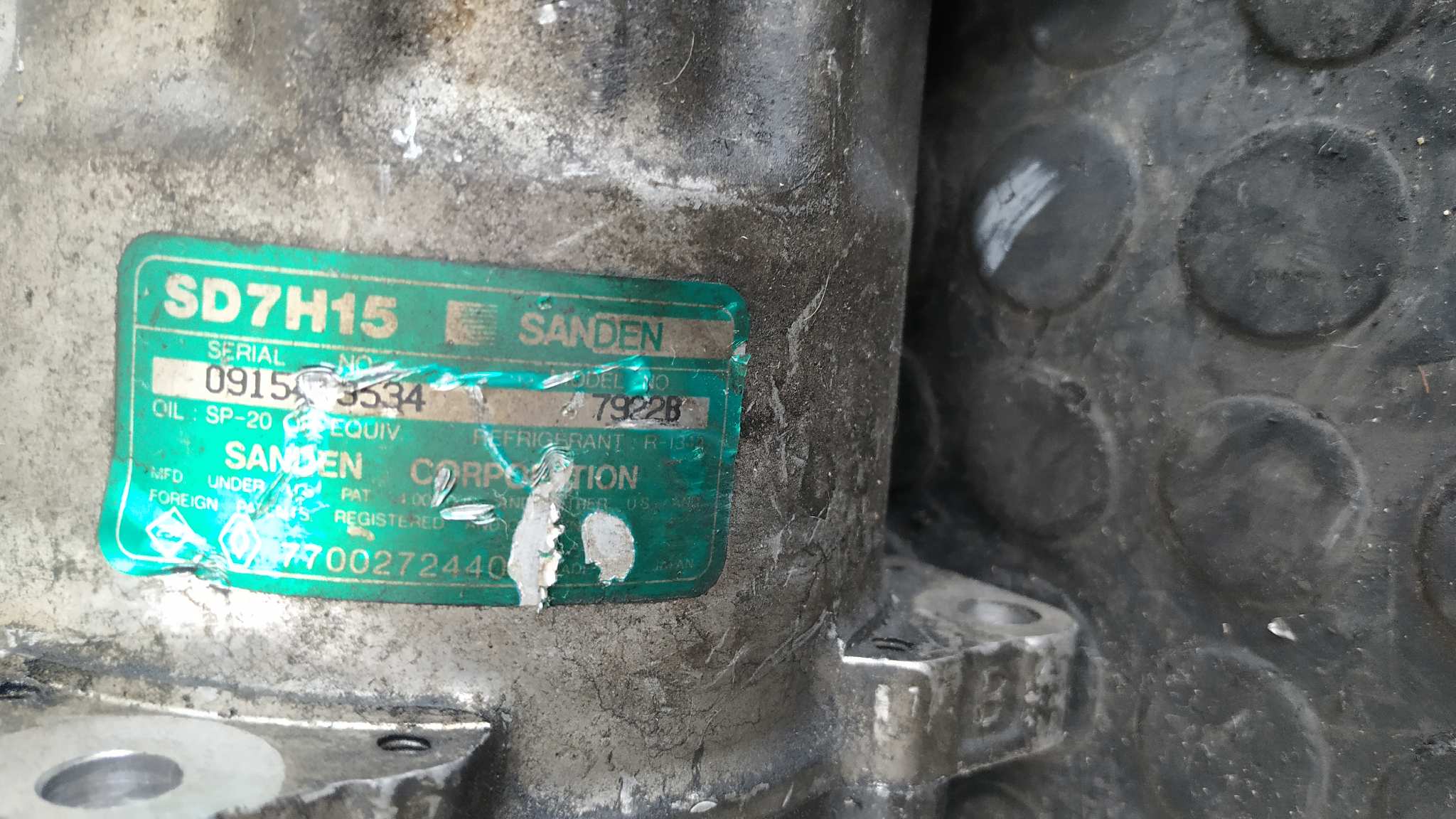 COMPRESOR AIRE ACONDICIONADO RENAULT 19 HATCHBACK (B/C53) - vista 3