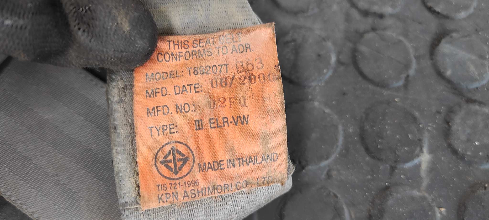 CINTURON DELANTERO DERECHO FORD RANGER (ER) - vista 7