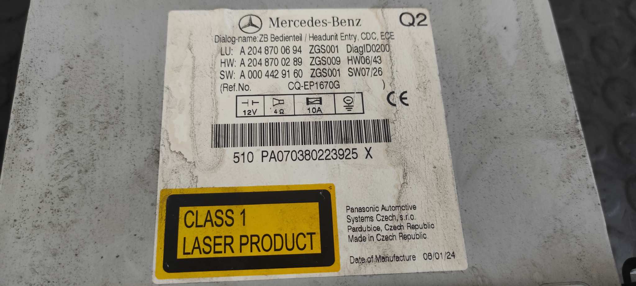 SISTEMA AUDIO / RADIO CD MERCEDES-BENZ CLASE C (W204) BERLINA - vista 5