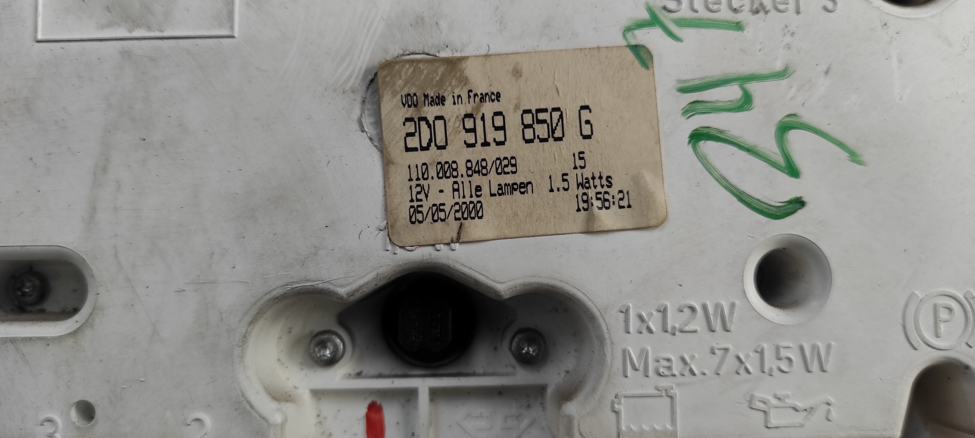 CUADRO INSTRUMENTOS VOLKSWAGEN LT CAJA ABIERTA (MOD. 1997) - vista 6