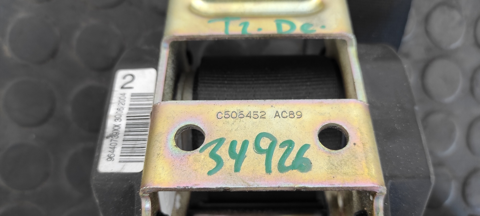 CINTURON TRASERO DERECHO PEUGEOT 407 - vista 2