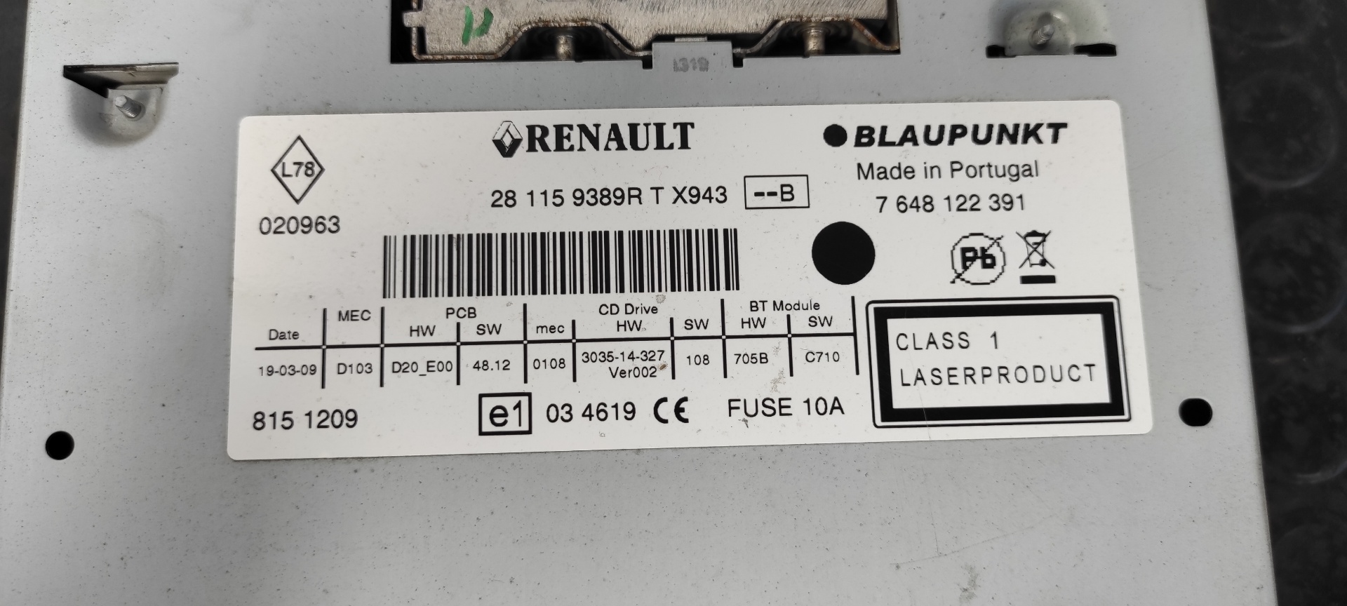 SISTEMA AUDIO / RADIO CD RENAULT MEGANE III BERLINA 5 P - vista 6