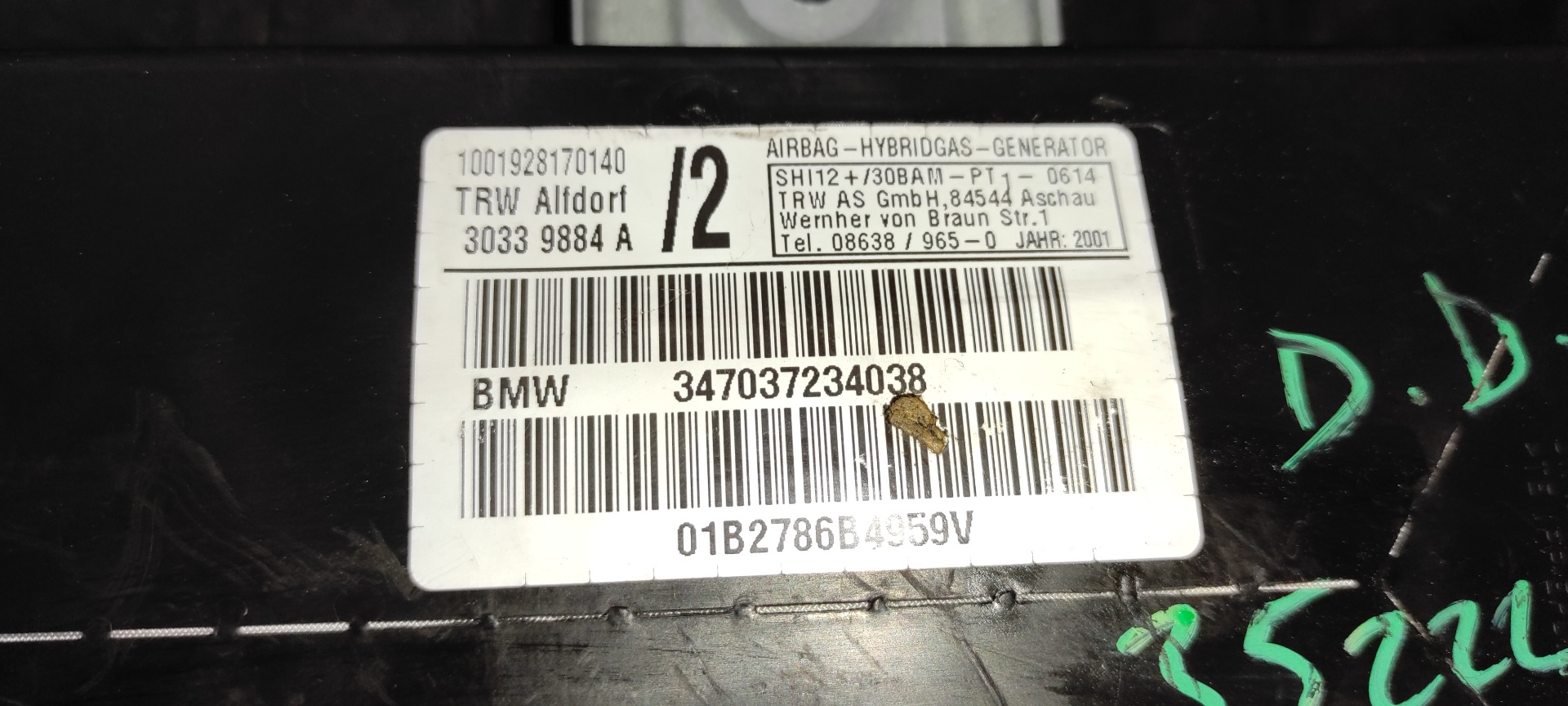 AIRBAG LATERAL DELANTERO DERECHO BMW X5 (E53) - vista 3