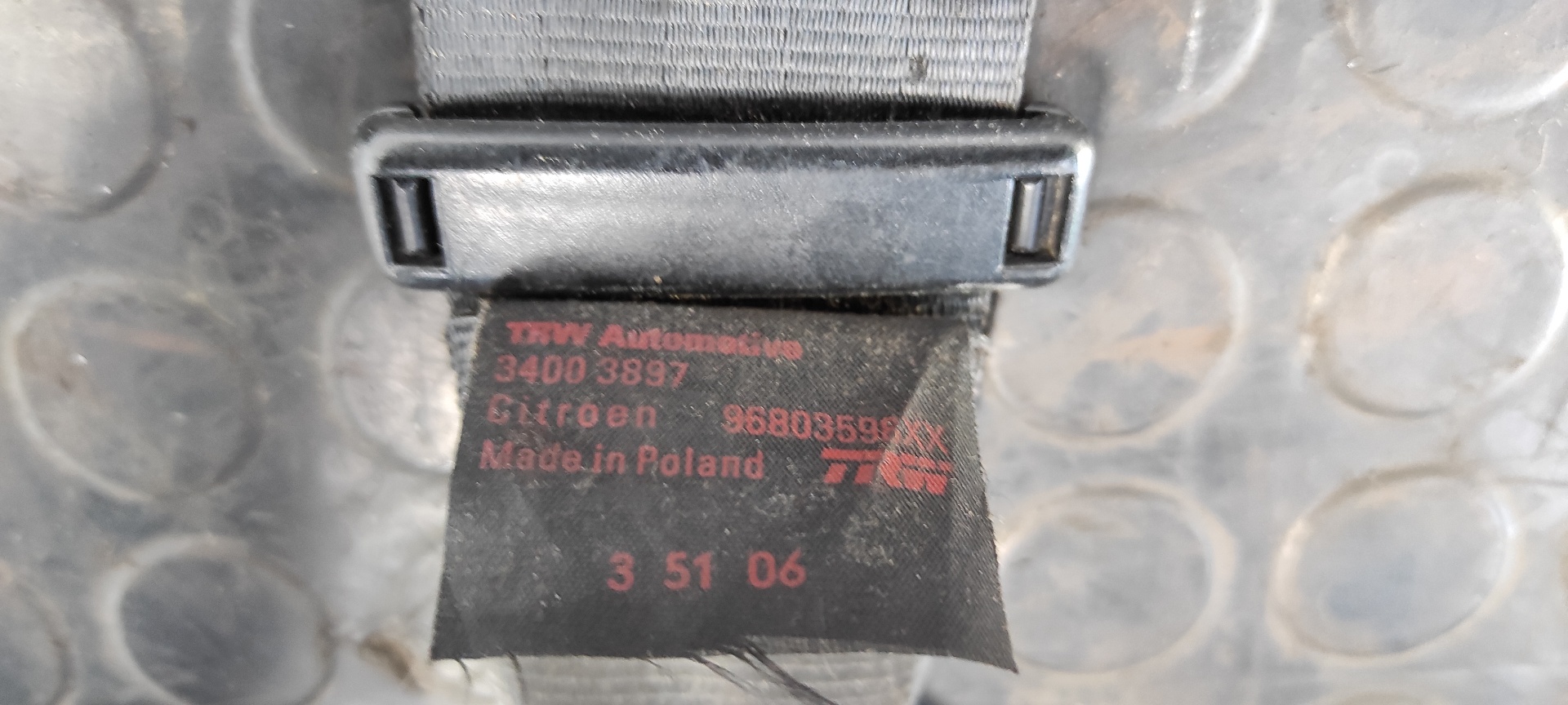 CINTURON DELANTERO DERECHO CITROEN C3 - vista 6