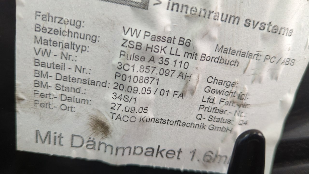 GUANTERA VOLKSWAGEN PASSAT BERLINA (3C2) - vista 10