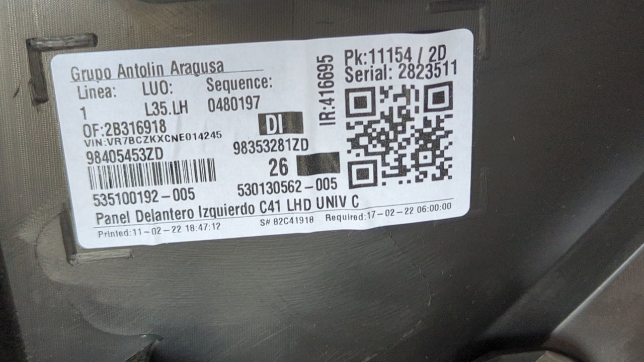 GUARNECIDO PUERTA DELANTERA IZQUIERDA CITROEN E-C4 - vista 3