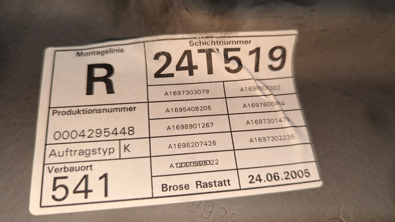 ELEVALUNAS TRASERO DERECHO MERCEDES-BENZ CLASE A (W169) - vista 7