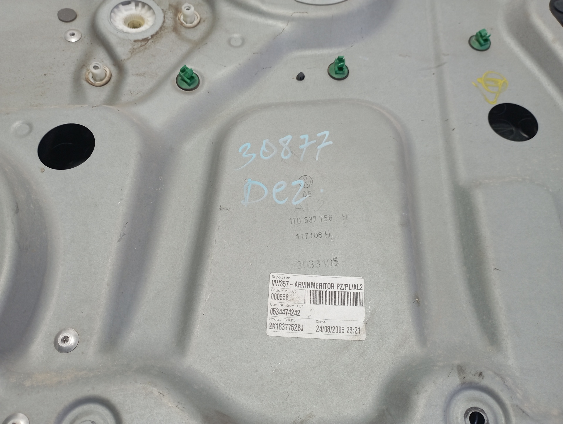 ELEVALUNAS DELANTERO DERECHO VOLKSWAGEN CADDY KA/KB (2K) - vista 4