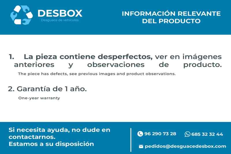 PUNTERA PARAGOLPES TRASERA DERECHA PEUGEOT BOXER CAJA CERR. TECHO ELEVADO (BAT.3450)(335)(2007 =>) - vista 3