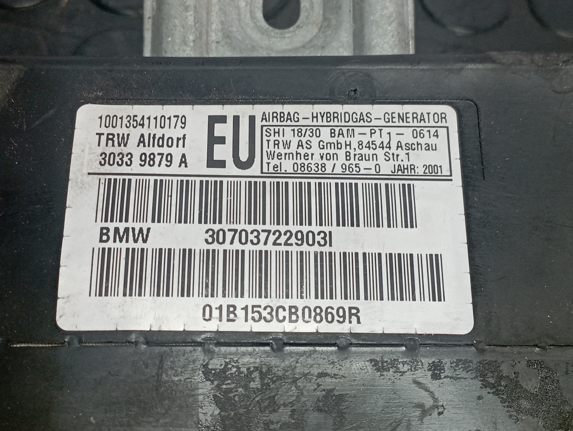 AIRBAG LATERAL DELANTERO IZQUIERDO BMW SERIE 3 BERLINA (E46) - vista 3