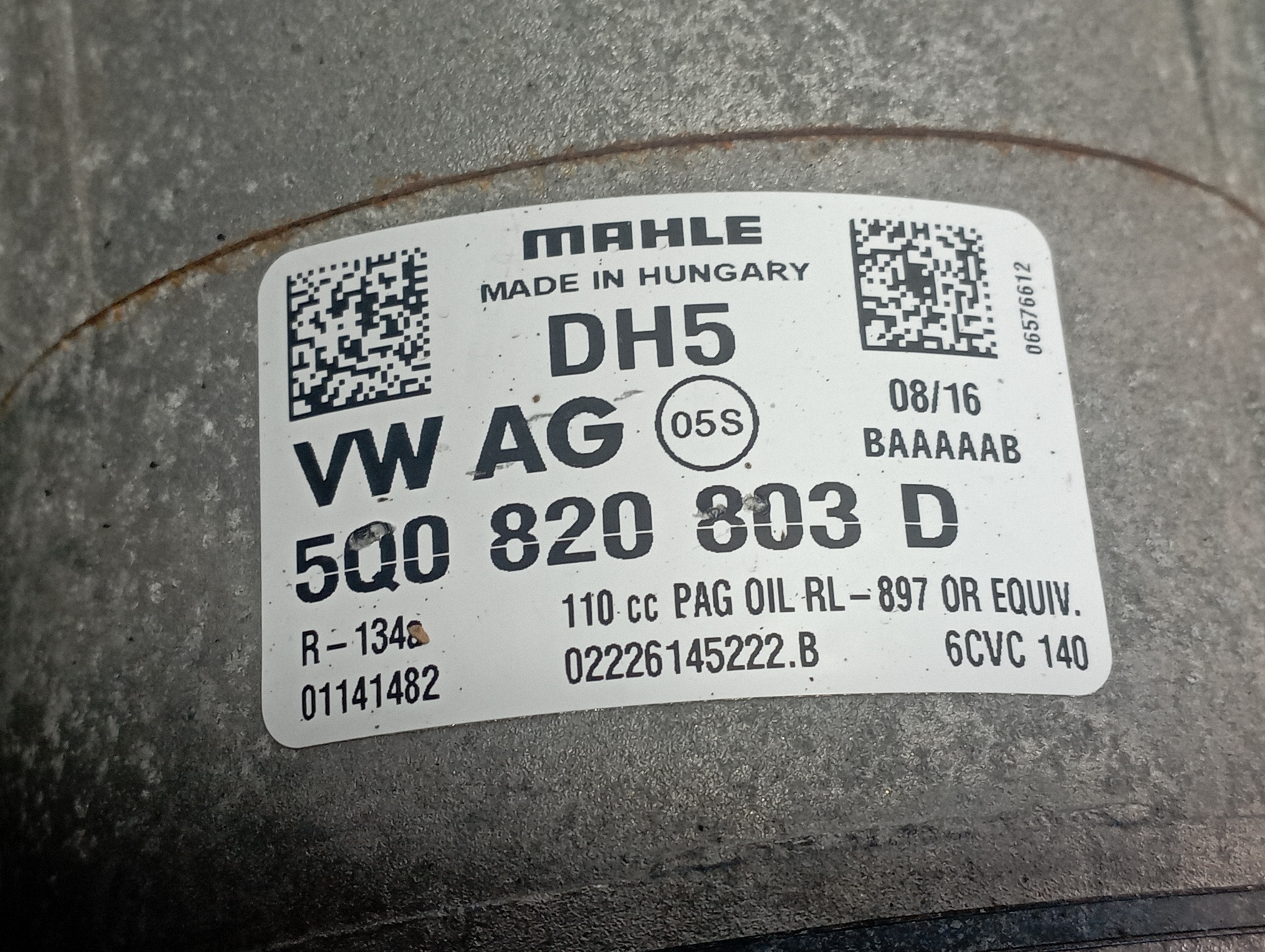 COMPRESOR AIRE ACONDICIONADO VOLKSWAGEN GOLF VII LIM. (5G1) - vista 4