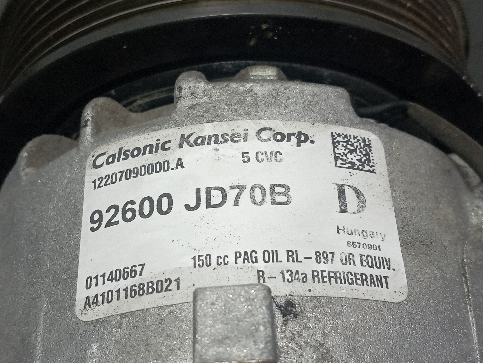 COMPRESOR AIRE ACONDICIONADO NISSAN QASHQAI (J10) - vista 5