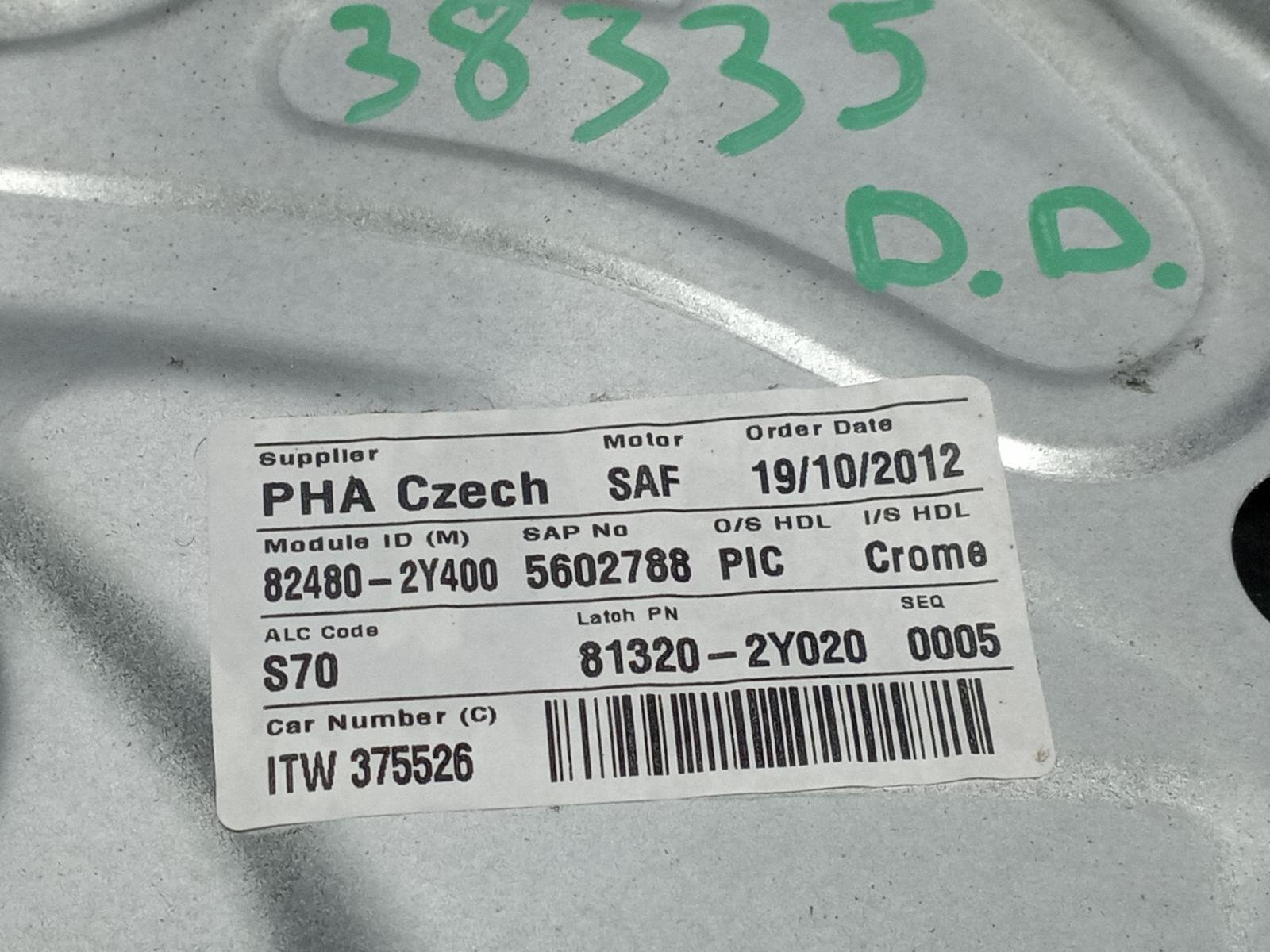 Recambio de ELEVALUNAS DELANTERO DERECHO para HYUNDAI IX35 D4FD referencia OEM IAM 824802Y400 - AZUL 2
