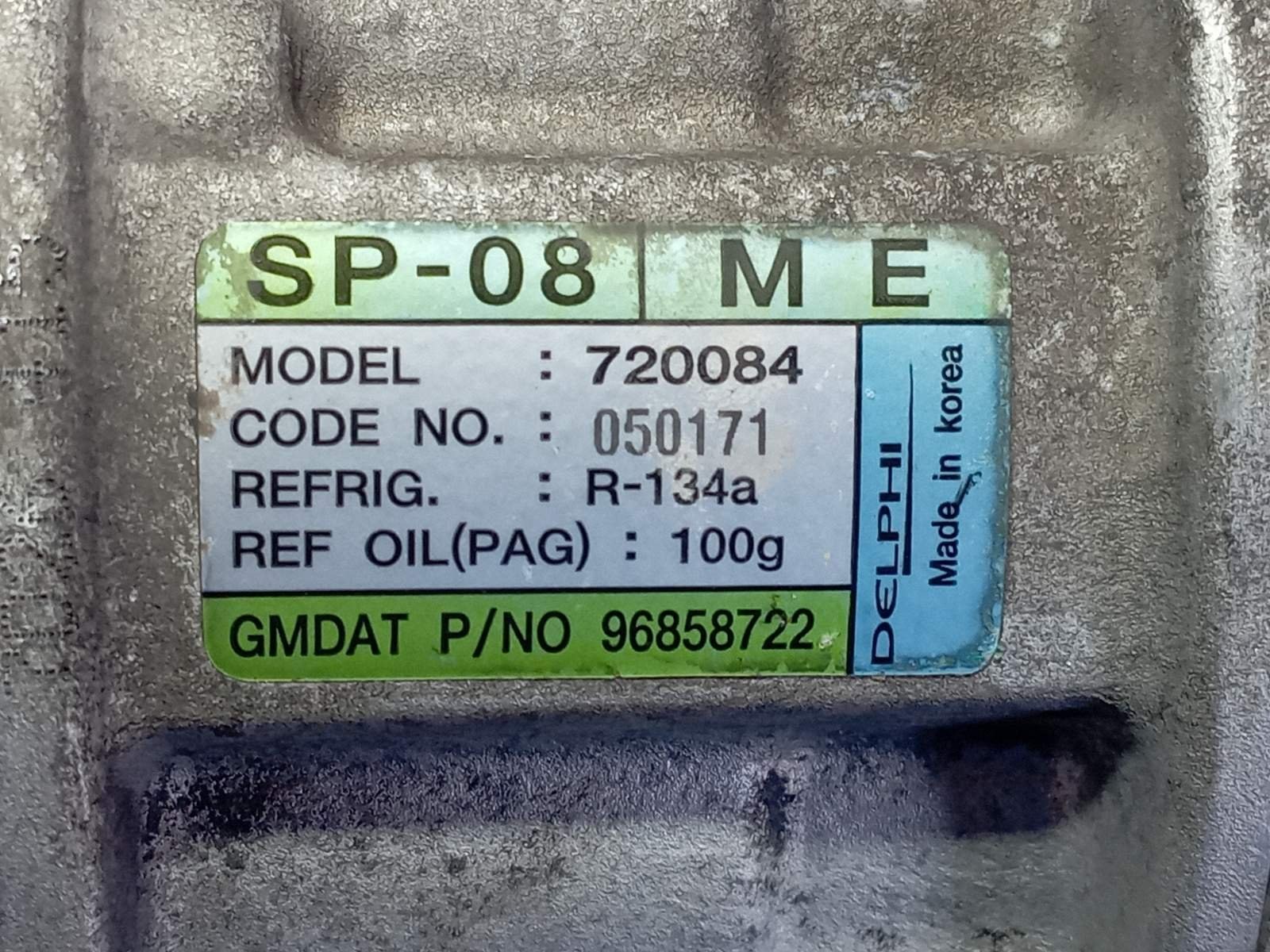 COMPRESOR AIRE ACONDICIONADO CHEVROLET MATIZ - recambio desguace - vista 5